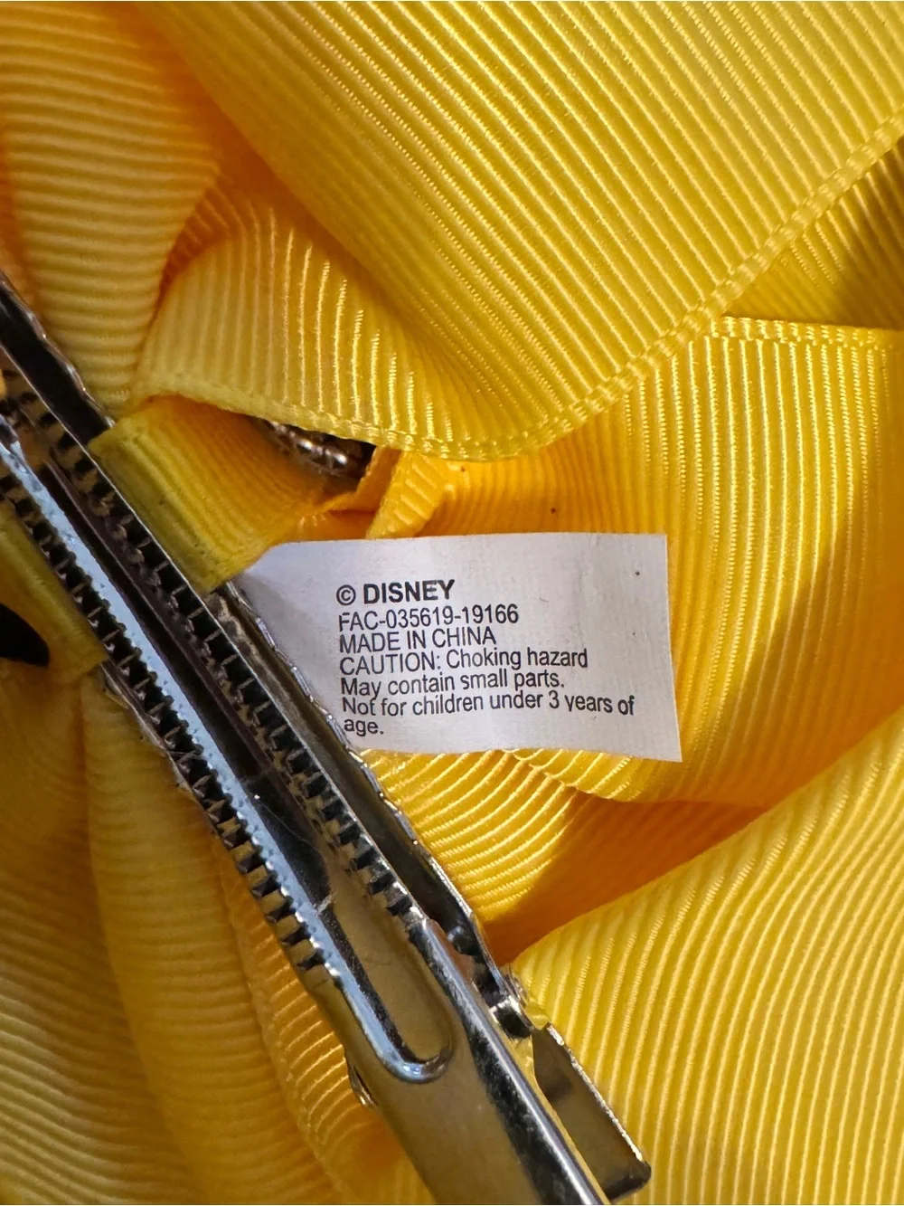 Disney Bibbidi Bobbidi Boutique Yellow Rhinestone Hair Bow - Fairy God Mother